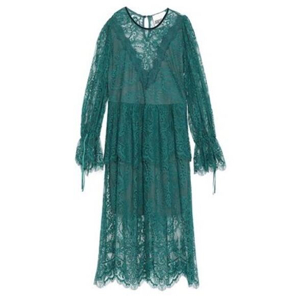NWT ANIYE BY Green Lace Abito Mindy Midi Dress Size XS - Picture 1 of 7